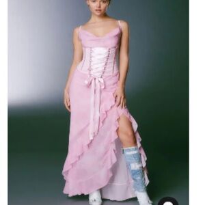 I am Gia Elegant Pink Corset Dress